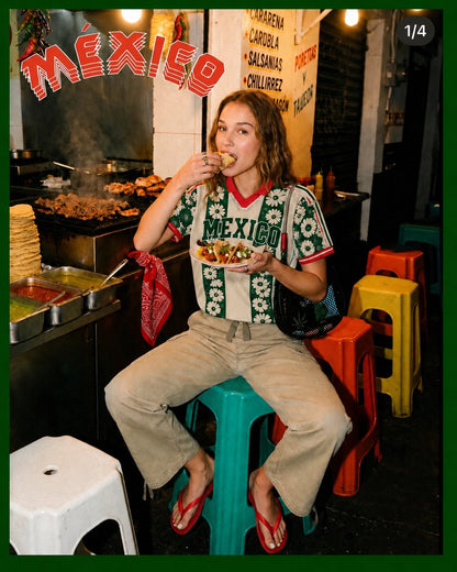 "Mexico" Floral Jersey T-Shirt